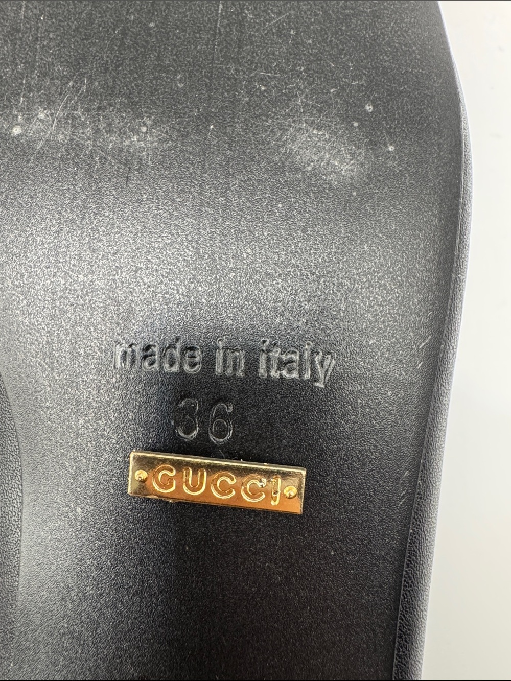 Gucci Black Leather Horsebit Square-Toe Ballet Flats - Picture 6 of 9